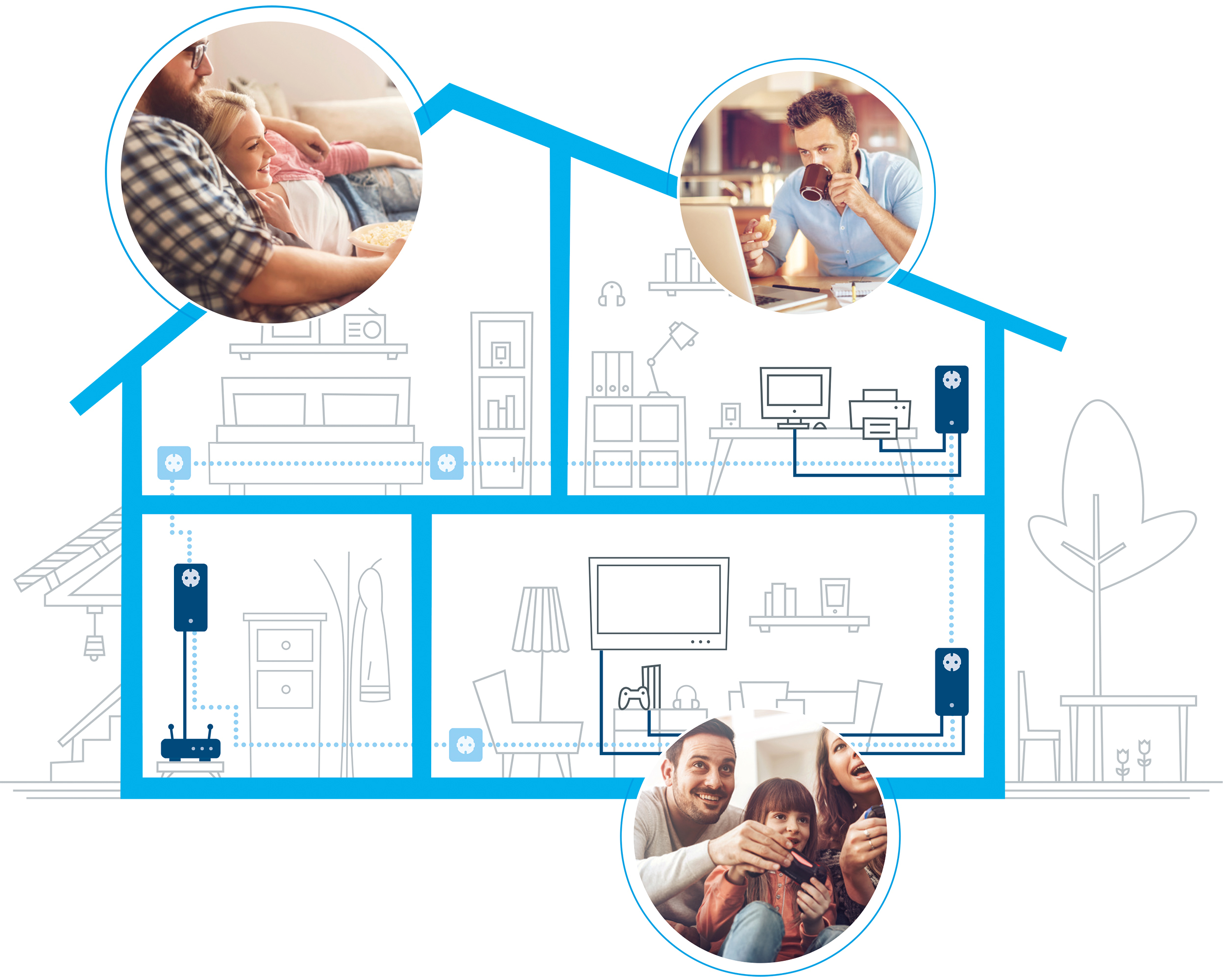 DEVOLO 9290 dLAN® 550 duo+ Starter Kit Powerline Adapter 500 Mbit/s kabelgebunden