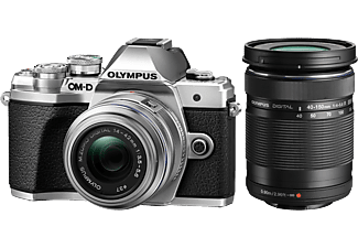 OLYMPUS OM-D E-M10 Mark III ezüst + EZ-M1442 II R ezüst + EZ-M4015 R fekete Kit