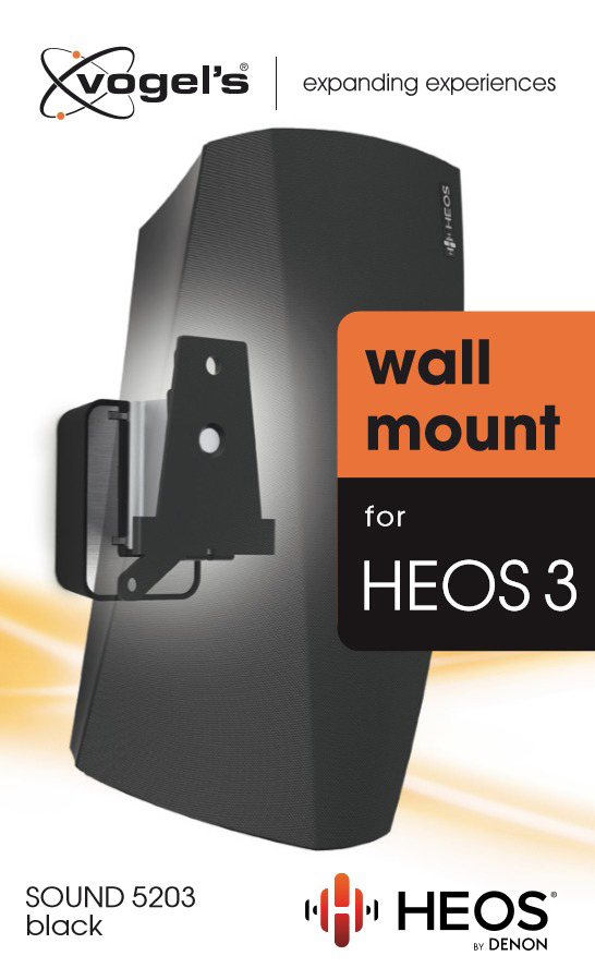 VOGEL´S Vogel's Sound 5203 Lautsprecher-Wandhalterung für Denon HEOS 3, schwarz Wandhalterung, Schwarz