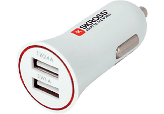 SKROSS Midget Dual USB Car Charger - Chargeur pour voiture (Blanc)