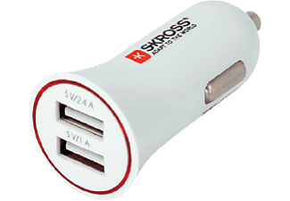 SKROSS USB CAR CHARGER 2X 100MAH - KFZ Ladegerät (Weiss)