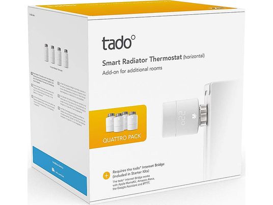 TADO Testa Termostatica Intelligente - Quattro Pack - Termostato (Bianco)
