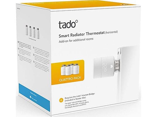 TADO Tête Thermostatique Intelligente - Quattro Pack - Thermostat (Blanc)