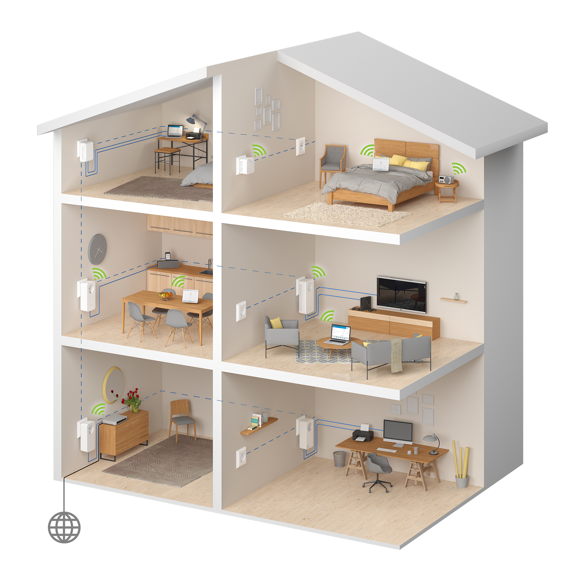 DEVOLO devolo 9320 dLAN® 1200+ Powerline Powerline Adapter 1200 Mbit/s kabelgebunden