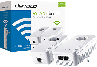 DEVOLO 9390 dLAN® 1200+ WiFi ac Starter Kit Powerline Adapter 1200 Mbit/s Kabellos und Kabelgebunden