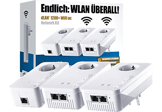 DEVOLO DLAN 1200+ WiFi AC Network Kit Powerline Adapter 1200 Mbit/s Kabellos und Kabelgebunden