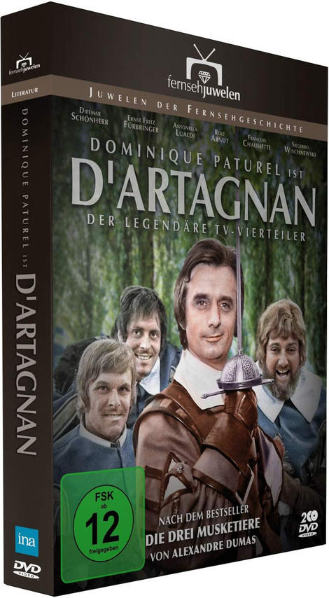 DVD-Box des Films 'D'Artagnan', mit Schauspielern und Titel.