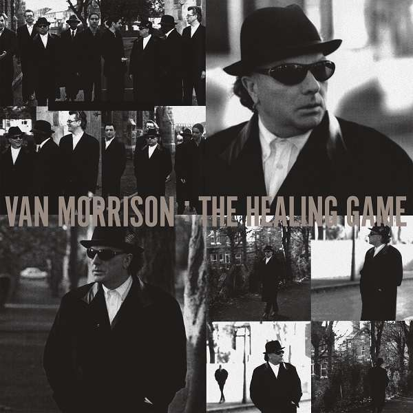 Van Morrison albumborítón, fekete-fehér fotók kollázsa róla.