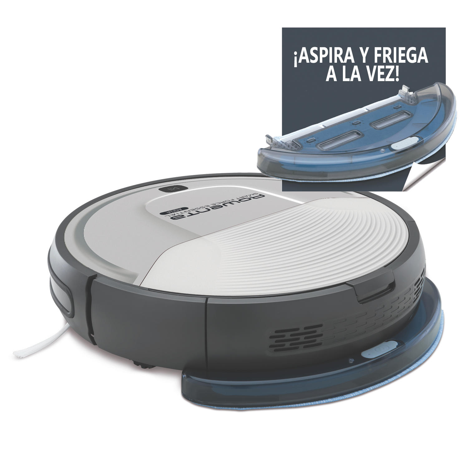 Robot aspirador - Rowenta RR6976 Smart Force Essential Aqua, 0.25 L, Sensor anticaídas