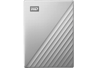 WESTERN DIGITAL My Passport™ Ultra for Mac, USB-C-fähig - Festplatte (HDD, 2 TB, Silber)