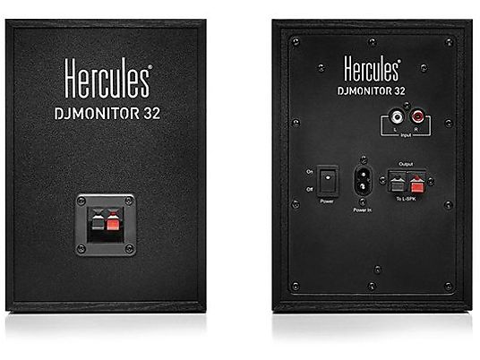 HERCULES DJ Monitor 32 - Monitor-Lautsprecher, Paar (Schwarz)