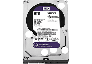 Disco duro interno 6 TB | Western WD Purple, Para Videovigilancia, 3.5", Caché 64 MB, rpm, Púrpura