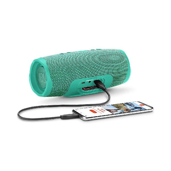 Altavoz portátil - JBL Charge 4, 30 W, Bluetooth, 7.500 mAh, Hasta 20 horas de reproducción, Cian