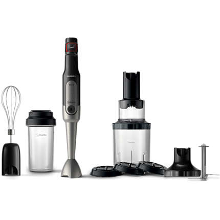 PHILIPS HR2657/90 Viva ProMix 800 Veggie Set Stabmixer (schwarz, 800 Watt, Mobile Trinkflache 500 ml)
