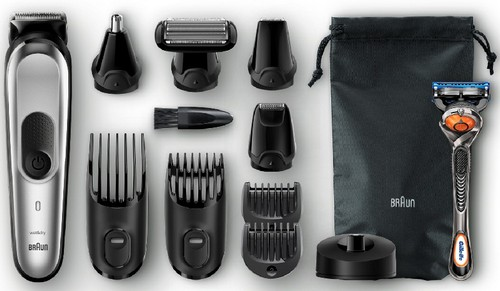 Afeitadora - Braun MGK7020, Multifunción, 10 en 1, 8 accesorios, Con Gillette, 13 longitudes