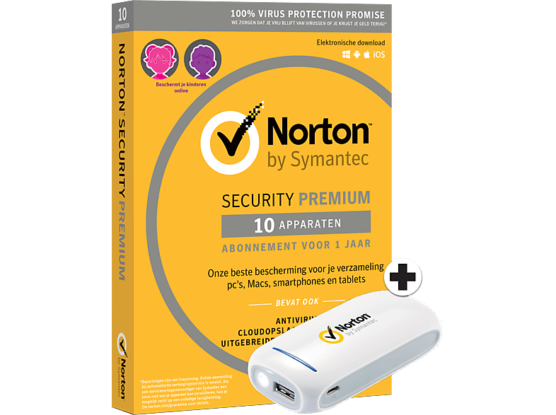 Norton Premium 25 Gb 10 Apparaten + Powerbank