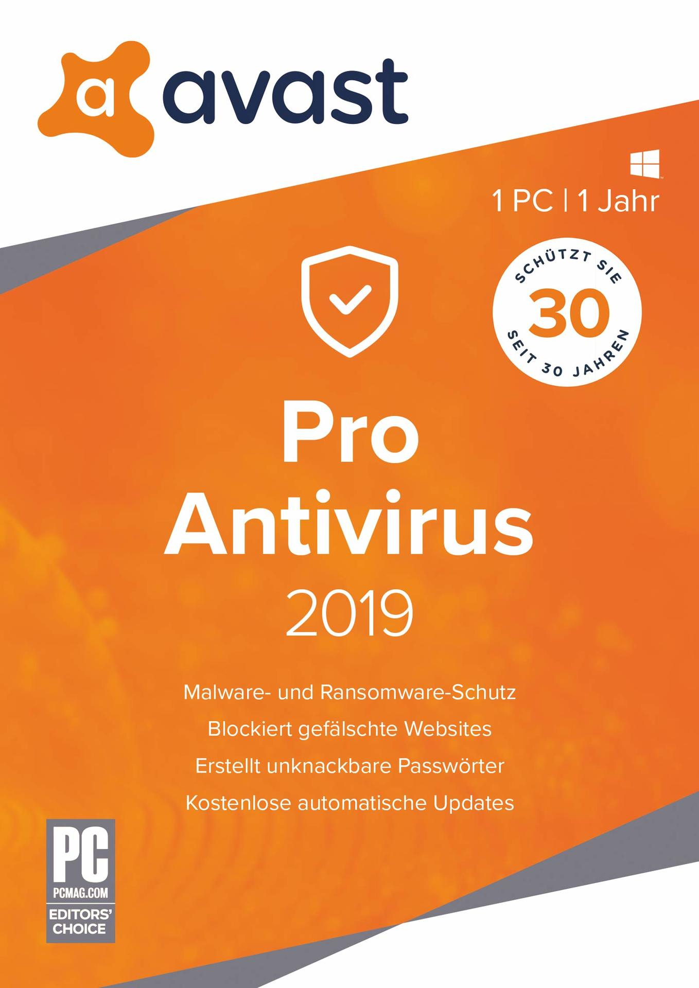 AVAST Pro AntiVirus 2019 - 1 PC - [PC]
