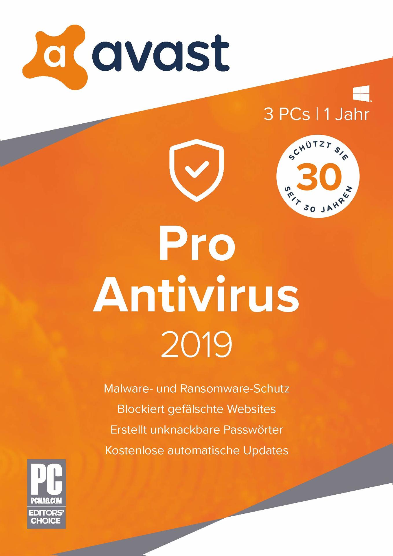AVAST Pro AntiVirus 2019 - 3 PCs - [PC]