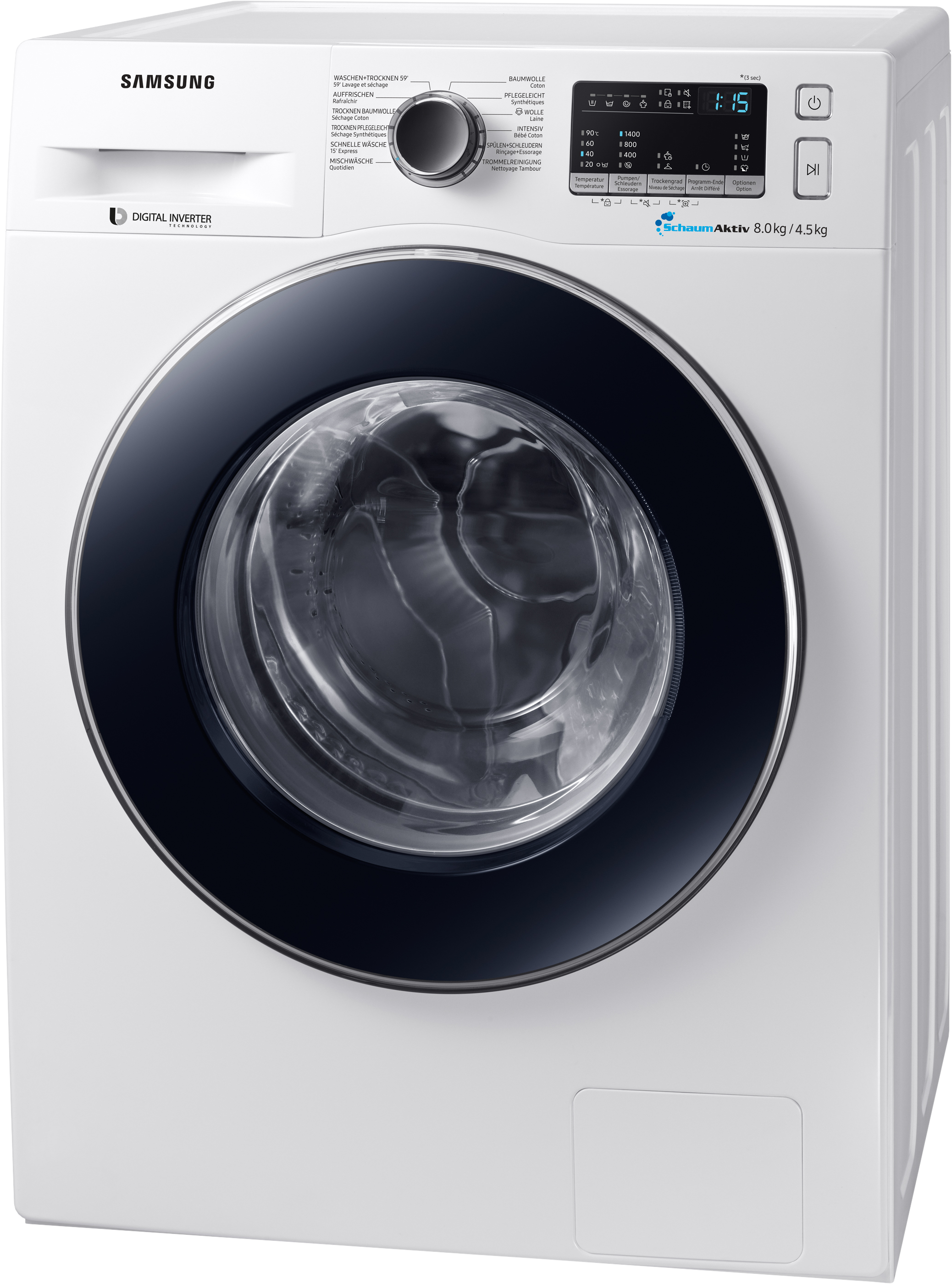 SAMSUNG WD80M4A53JW/WS - Waschtrockner (8 kg, Weiss)