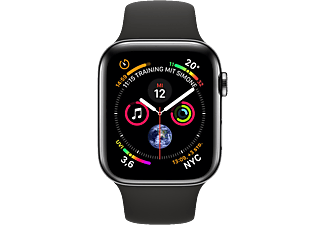 APPLE Watch Series 4 (GPS + Cellular) 44mm - Smartwatch (140-210 mm, Kunststoff, Schwarz)