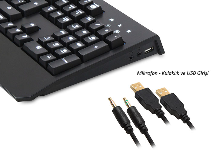 RAMPAGE KB-R12 Turret USB Kablolu Beyaz Klavye Siyah