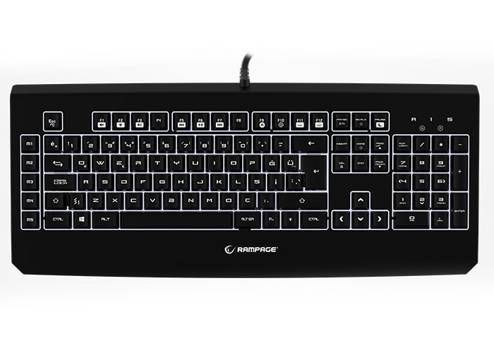 RAMPAGE KB-R12 Turret USB Kablolu Beyaz Klavye Siyah