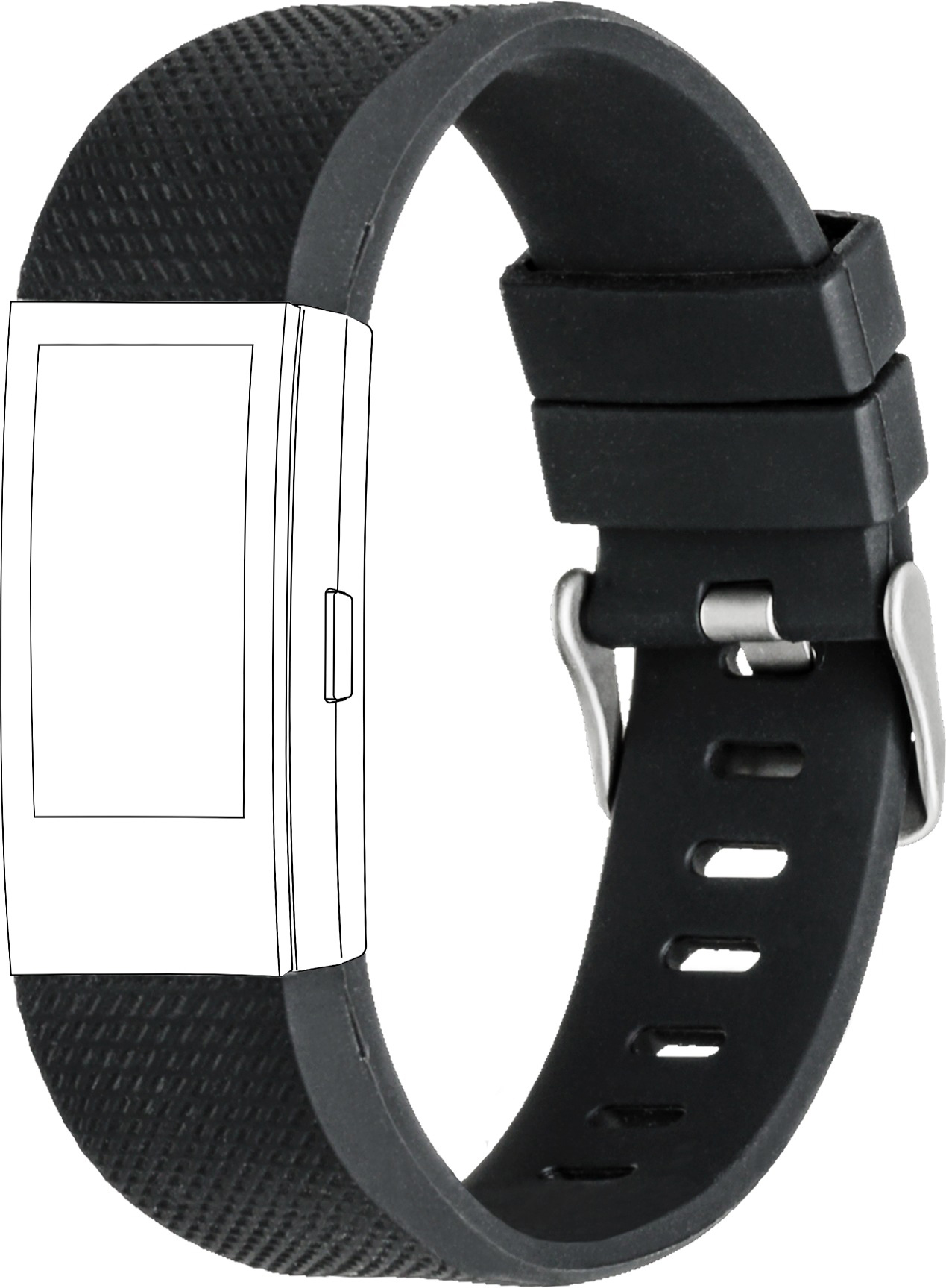 TOPP 40-37-1871, Wechselarmband, Schwarz Fitbit, Ersatz-und