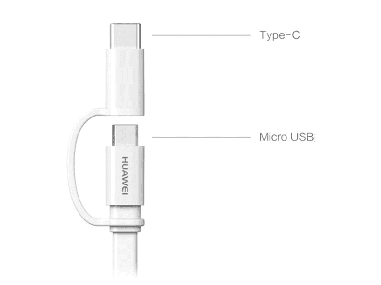 huawei type c ve micro usb 2 si 1 arada sarj ve data kablosu