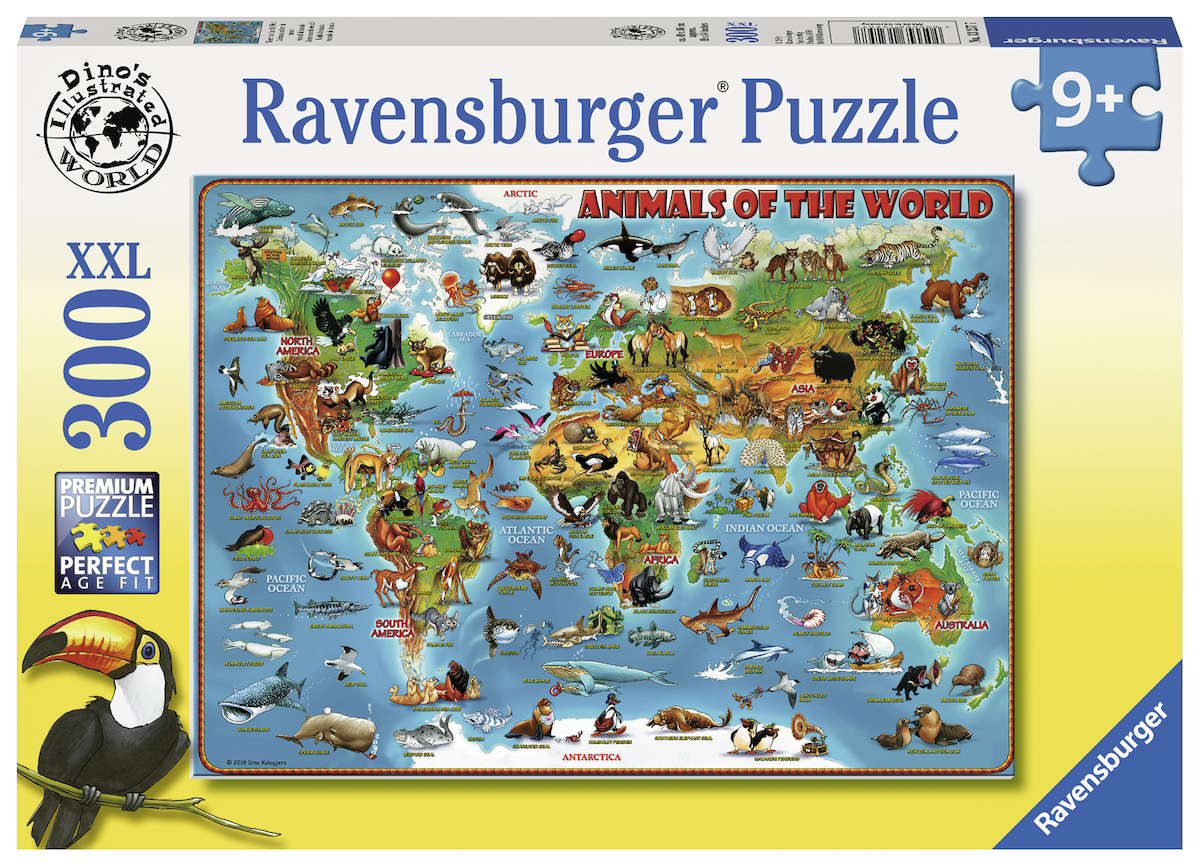 Mehrfarbig RAVENSBURGER Puzzle Welt um die Tiere rund