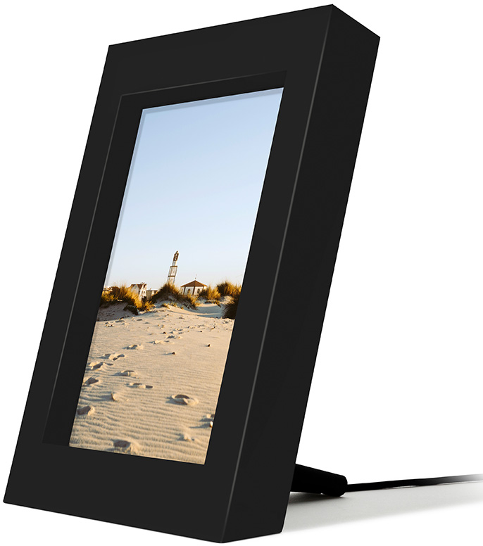 TWELVE SOUTH Powerpic Frame - Stylischer Bilderrahmen mit Kabelloses Ladegerät (Schwarz)
