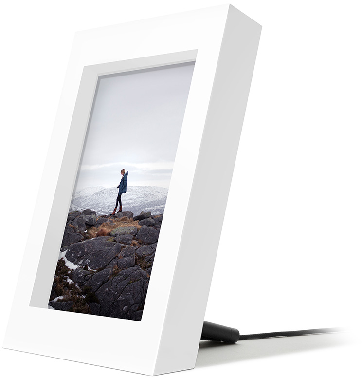 TWELVE SOUTH Powerpic Frame - Stylischer Bilderrahmen mit Kabelloses Ladegerät (Weiss)