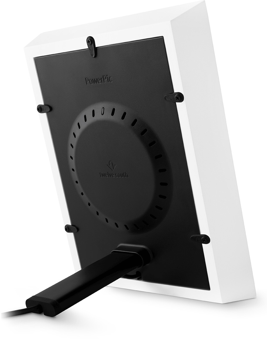 TWELVE SOUTH Powerpic Frame - Stylischer Bilderrahmen mit Kabelloses Ladegerät (Weiss)