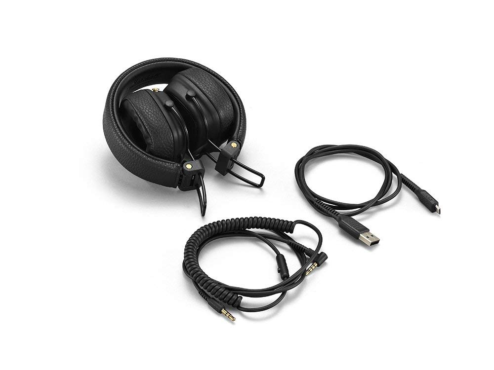 Auriculares inalámbricos - Marshall Major III Bluetooth, Plegables, Drivers dinámicos 40 mm, Negro