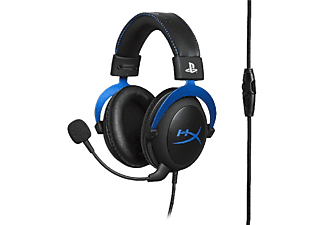 Auriculares gaming - HyperX Cloud Blue, De diadema, Con cable, Para PS4, Micrófono, Negro y Azul