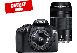 CANON EOS 1300D 18-55 mm + 75-300 mm DC Lens Dijital SLR Fotoğraf Makinesi Outlet 1168738