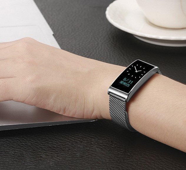 Pulsera de actividad - Muvit iO Luxe Aqua, Monitoriza sueño, Pulsaciones, Presión, Pasos, Plateado