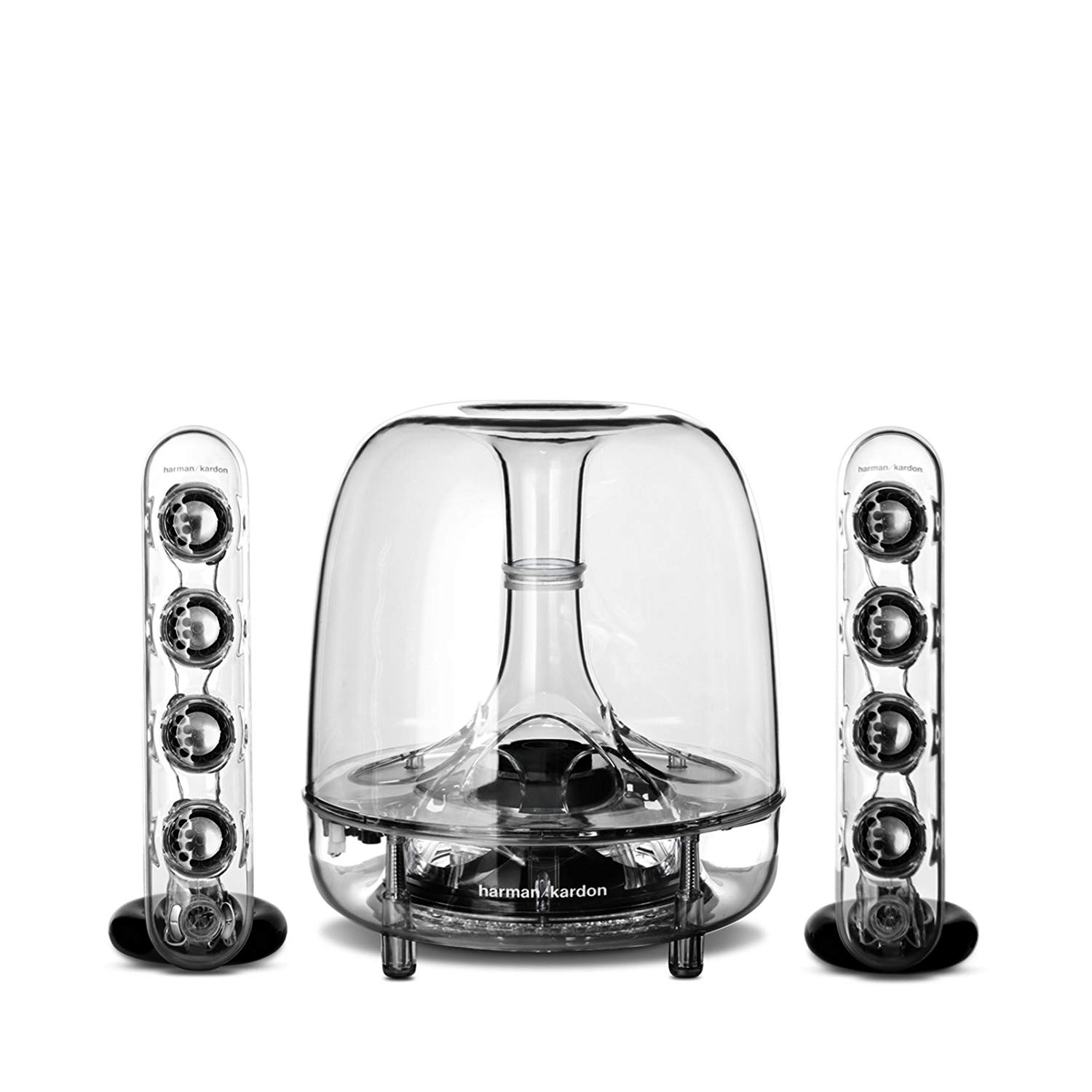 Altavoces inalámbricos - Harman Kardon SoundSticks Wireless, Bluetooth, Transparente