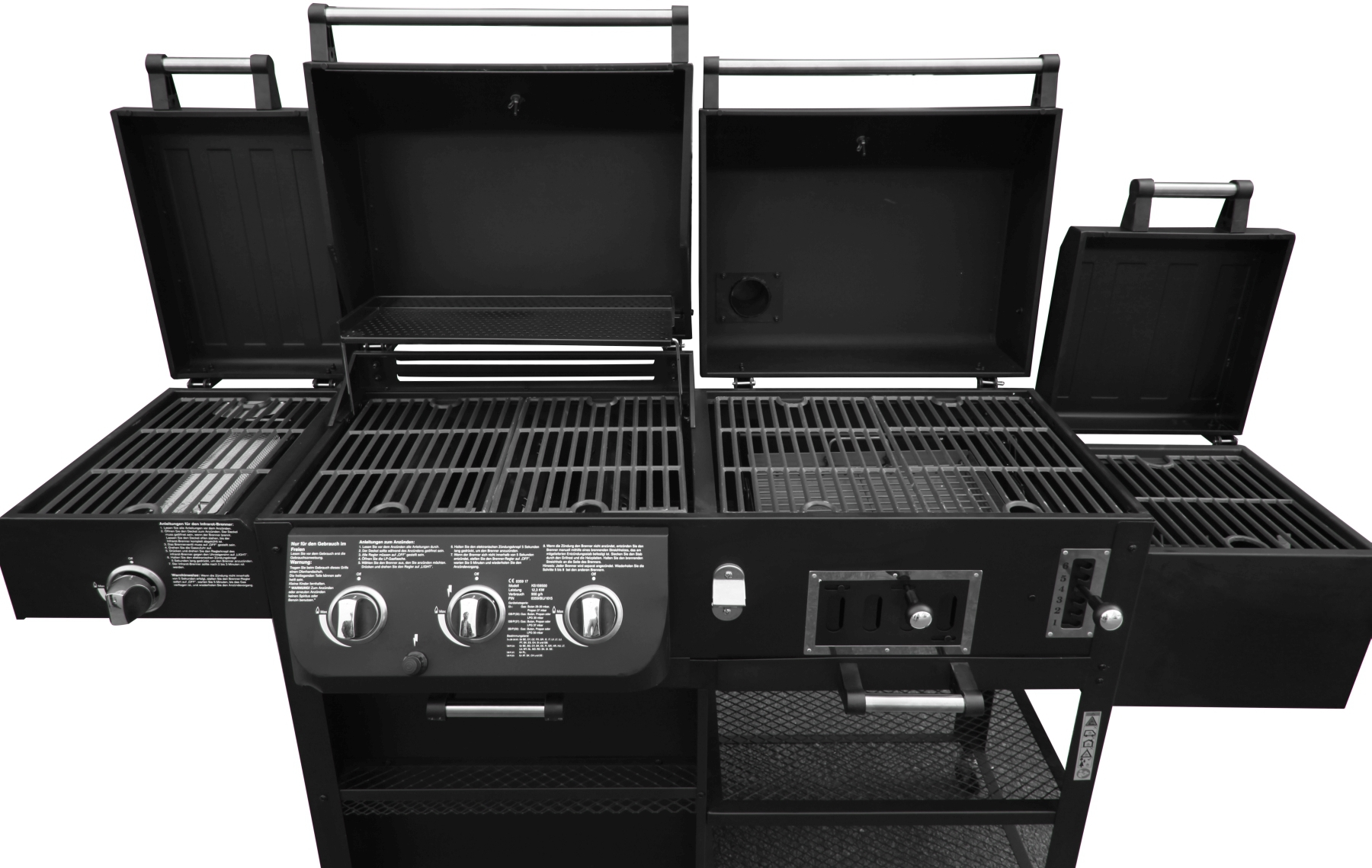 Watt) Gas-/Kohlegrill, 534 Arizona (12300 EL Schwarz Kombigrill FUEGO 4in1 AY