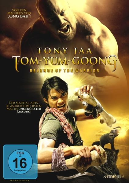 Filmplakat: Tom-Yum-Goong. Ein Mann vor einem Mann mit Glatze. Elefant im Hintergrund.