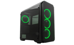 RAMPAGE Falcon-X USB 3.0 4x RGB Fan Temperli Cam Gaming Kasa Siyah