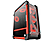 RAMPAGE Castle 4x 12cm RGB Fan 2x USB 3.0 + Kart Okuyucu + Led Şeritli Temper Glass Çelik Siyah-Kırmızı