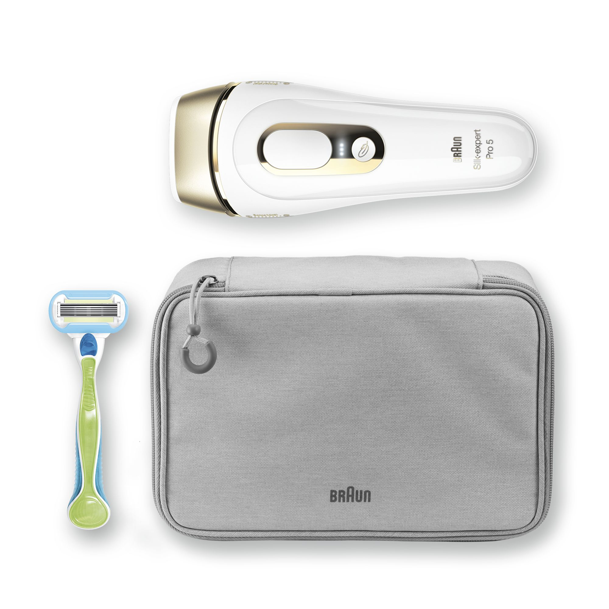 BRAUN IPL Silk·Expert Pro 5 PL5014 IPL-Haarentfernungsgerät (Weiß/Gold, mit PL5014 , Netzbetrieb)