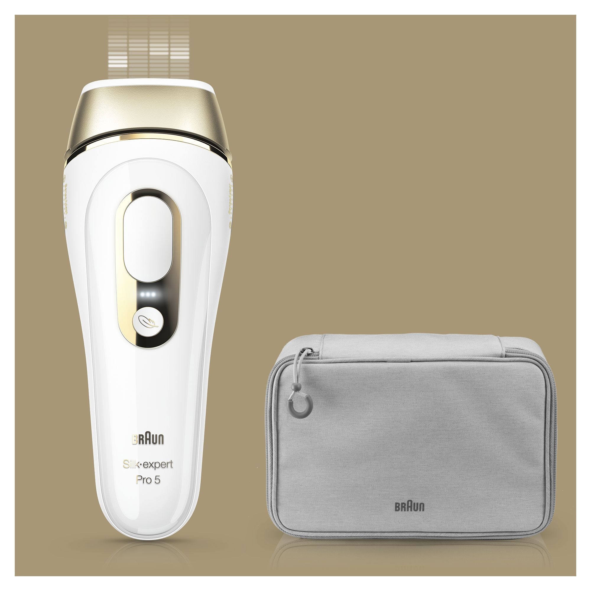 BRAUN IPL Silk·Expert Pro 5 PL5014 IPL-Haarentfernungsgerät (Weiß/Gold, mit PL5014 , Netzbetrieb)