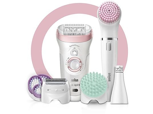 BRAUN SILK-EPIL 9-985 SENSOSMART BS - Épilateur Set (Blanc/Rose)