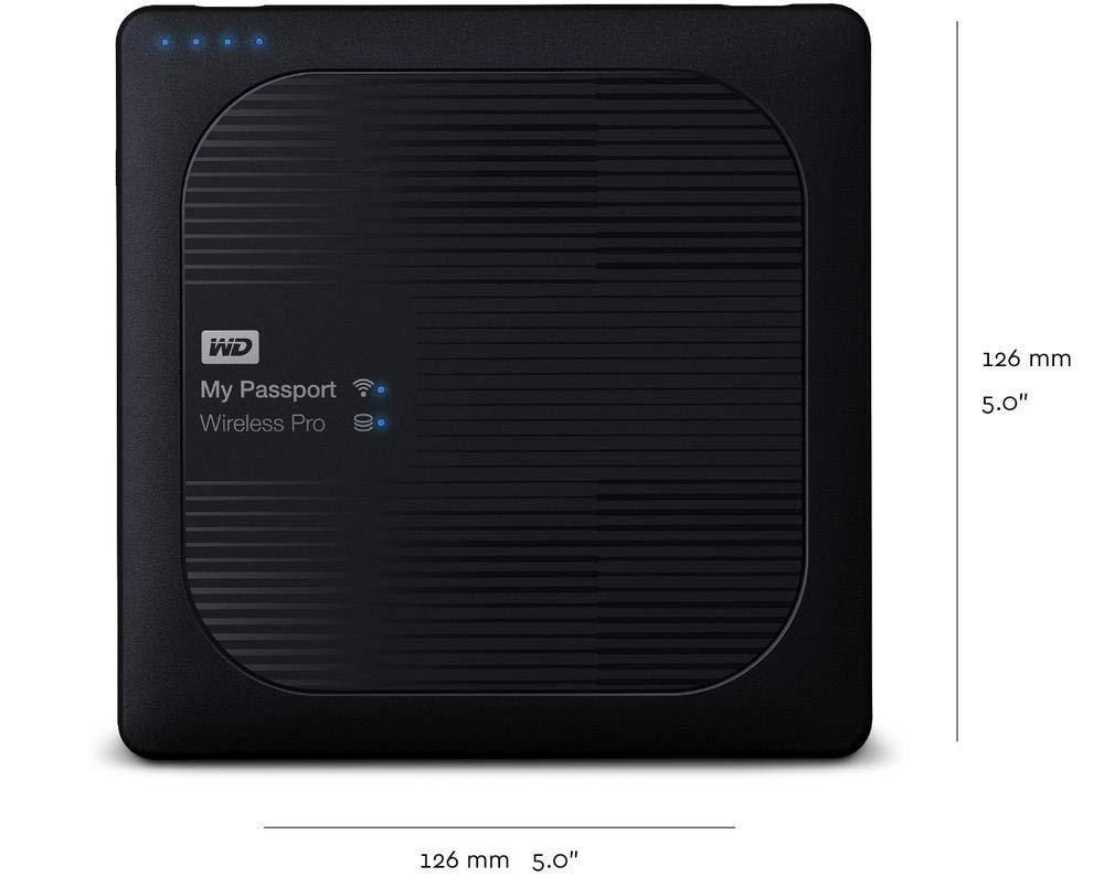 Disco duro de 4TB - Western Digital My Passport Wireless Pro, HDD, Wifi, Negro