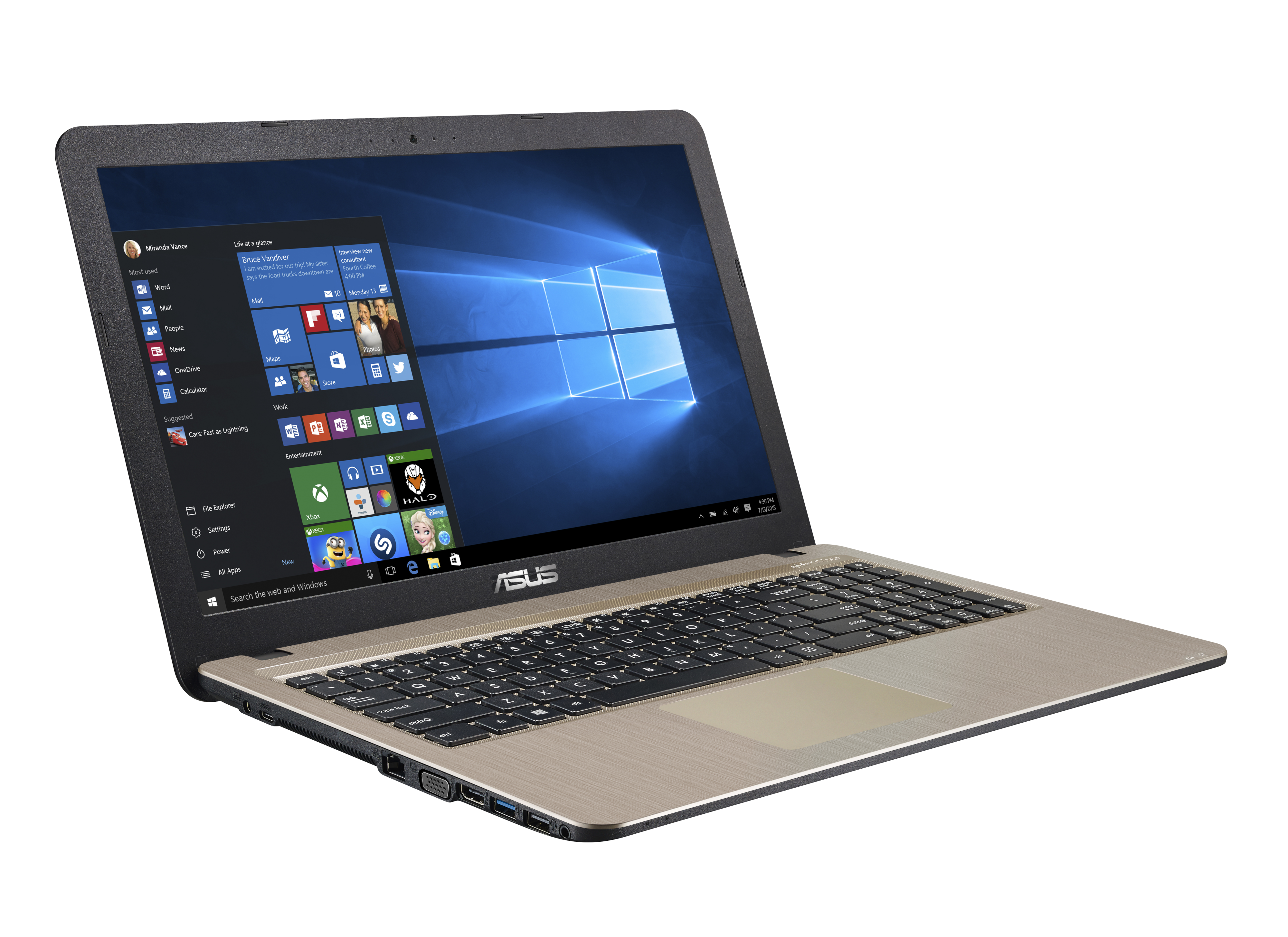 ASUS Notebook R540MA-GQ283T, schwarz (90NB0IR1-M07090) Notebook, 15,6 Zoll, HD, Intel® Celeron® N4000 Prozessor
(4M Cache, bis zu 2.60 GHz), 4 GB, 1 TB HDD