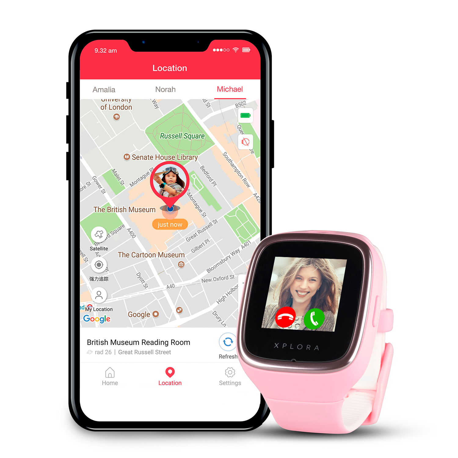 XPLORA 3S - Kinder Smartwatch Kunststoff, 220 mm, Pink