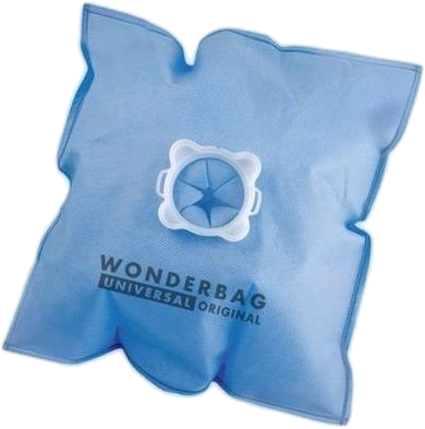 Egy kék Wonderbag fehér tetővel. Van rajta egy fogantyú és egy csillag alakú nyílás.