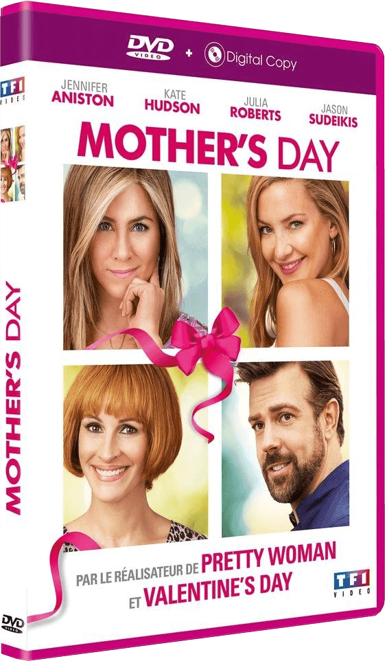 Couverture DVD du film Mother's Day avec Jennifer Aniston, Kate Hudson, Julia Roberts et Jason Sudeikis.
