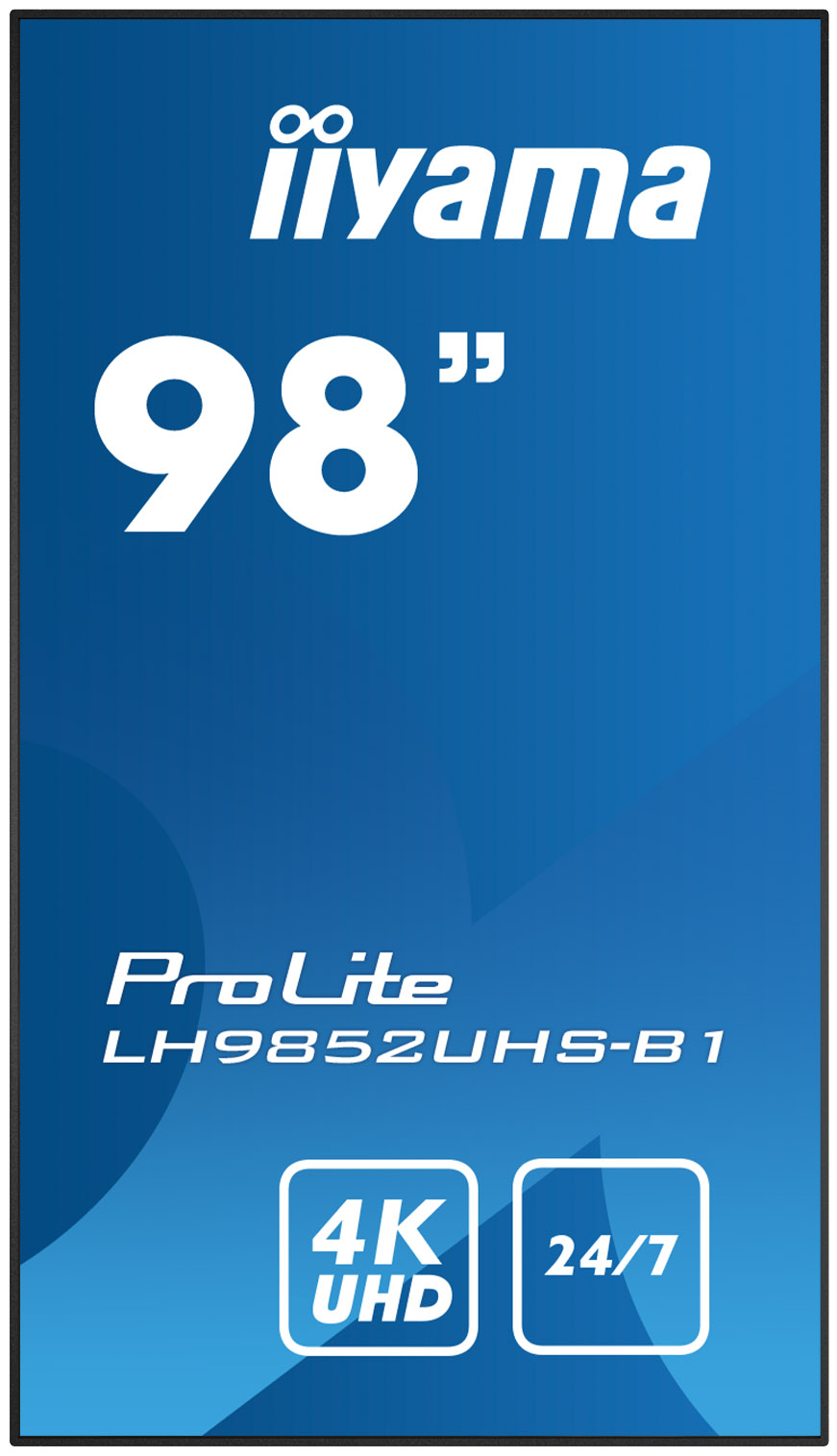 IIYAMA Monitor ProLite LH9852UHS-B1, 98 Zoll, schwarz 98 Zoll Digital Signage Display, UHD 4K, 8 ms Reaktionszeit, 500 cd/m², Schwarz